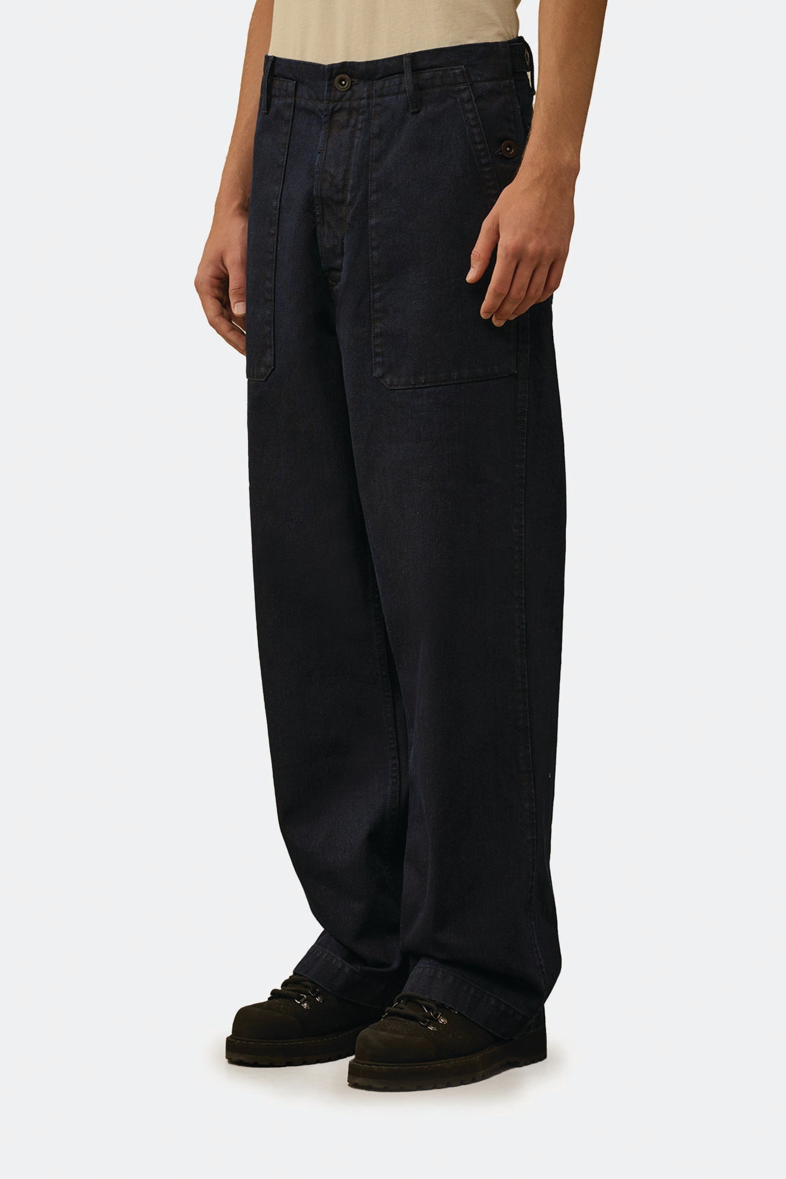  C.p. Company 3/4 Plated Denim Loose Pants Uomo Blu - 3