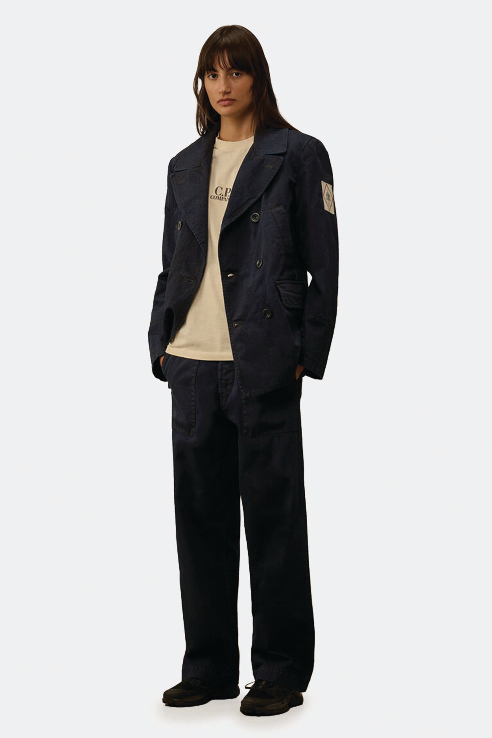  C.p. Company 3/4 Plated Denim Loose Pants Uomo Blu - 5