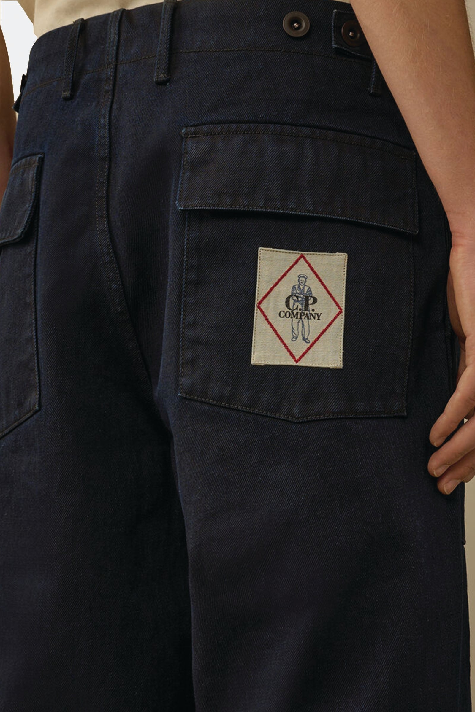  C.p. Company 3/4 Plated Denim Loose Pants Uomo Blu - 6