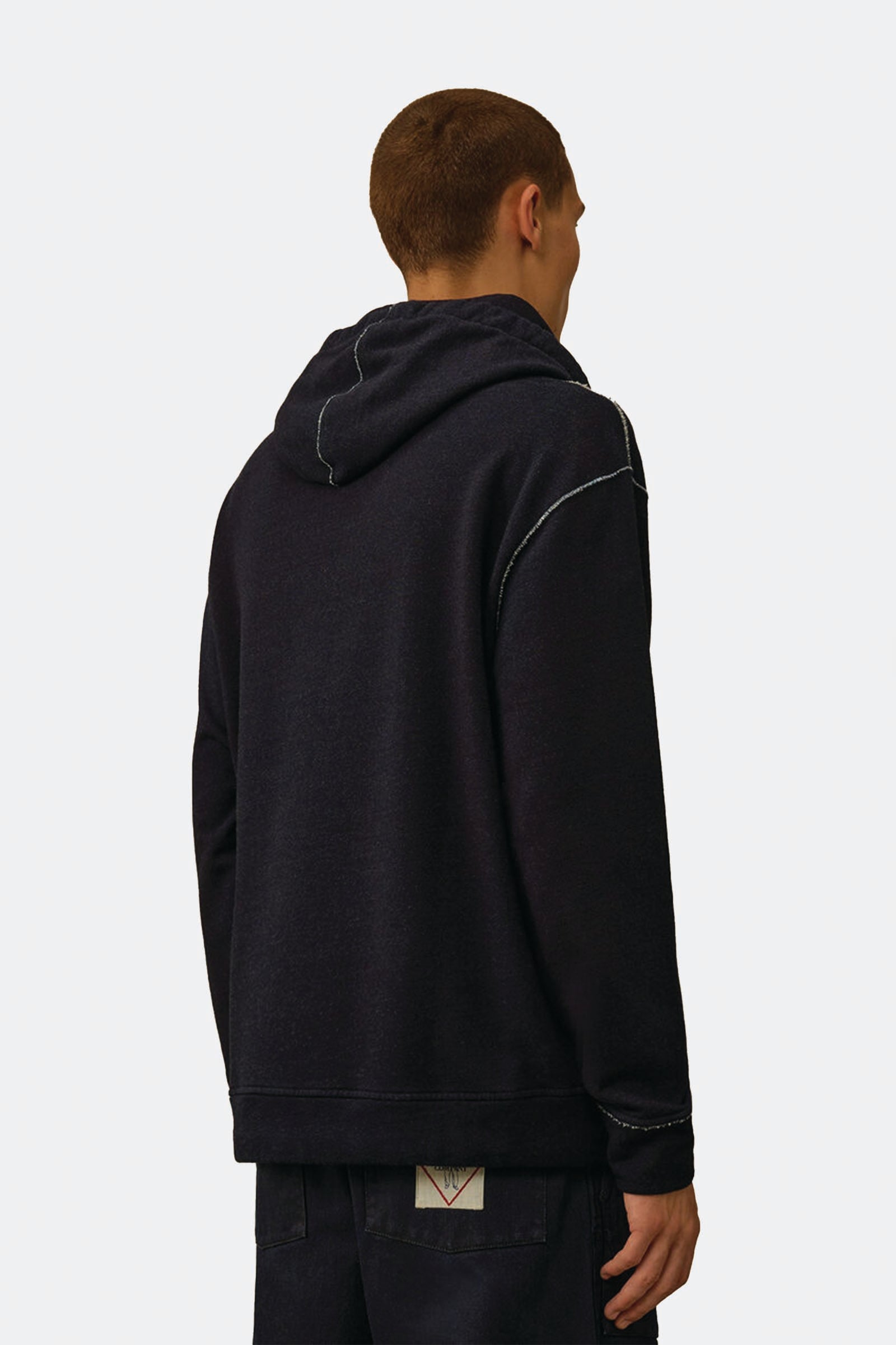  C.p. Company Indigo Fleece Hooded Sweatshirt Uomo Blu - 3