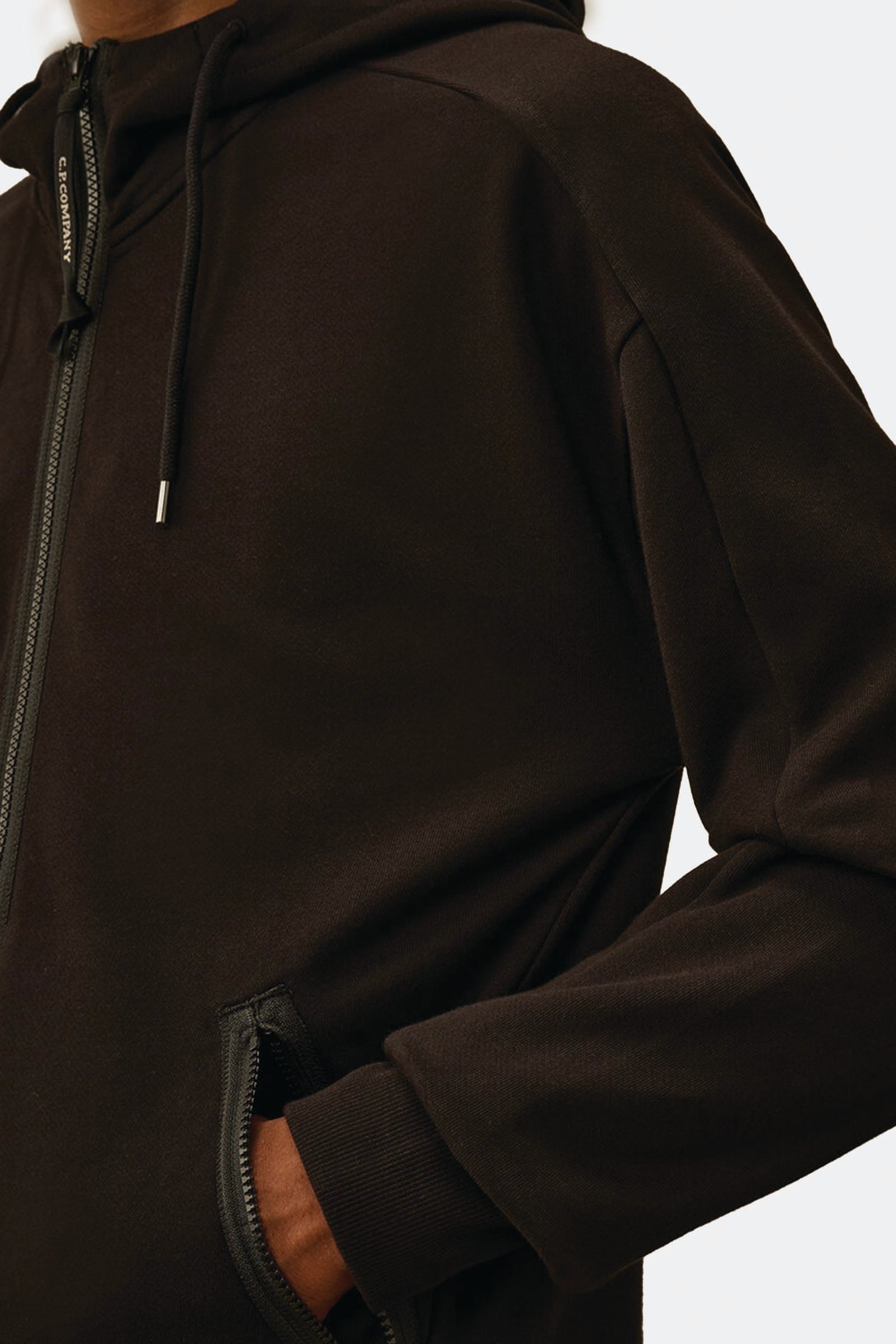  C.p. Company Diagonal Raised Fleece Goggle Sweatshirt Uomo Nero - 3