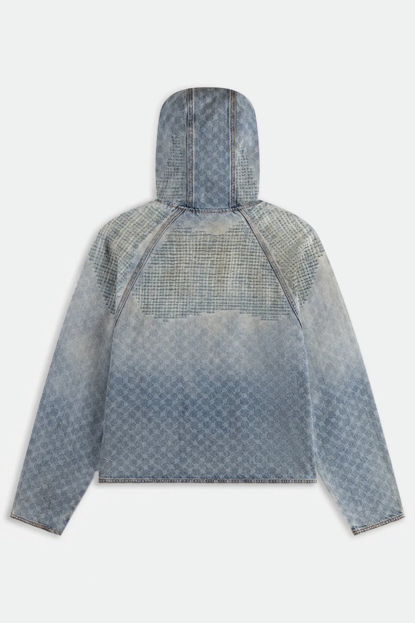  Daily Paper Destroyed Denim Hoodie Unisex Blu - 2