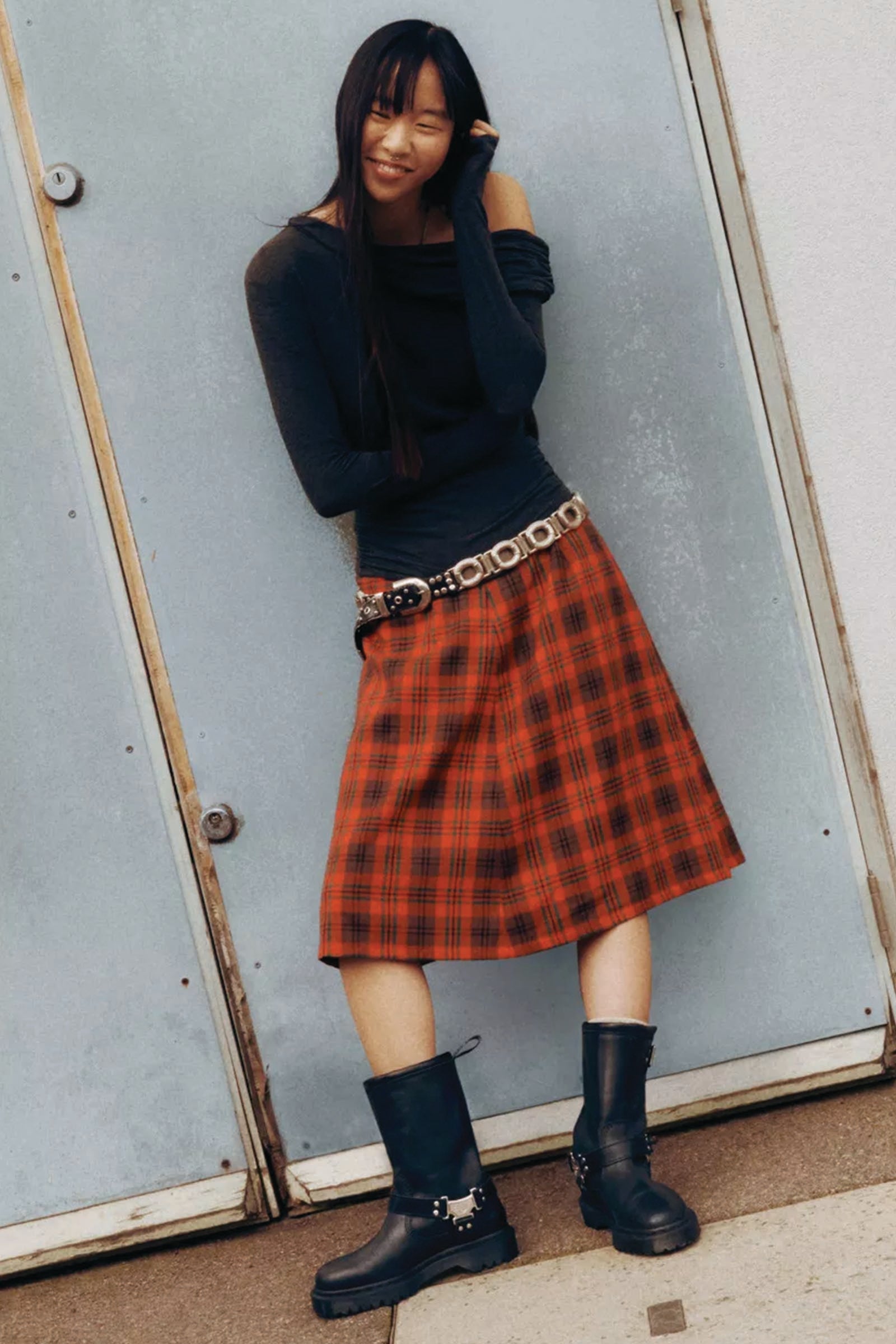  Dr. Martens Biker Anistone Hi Donna Nero - 5