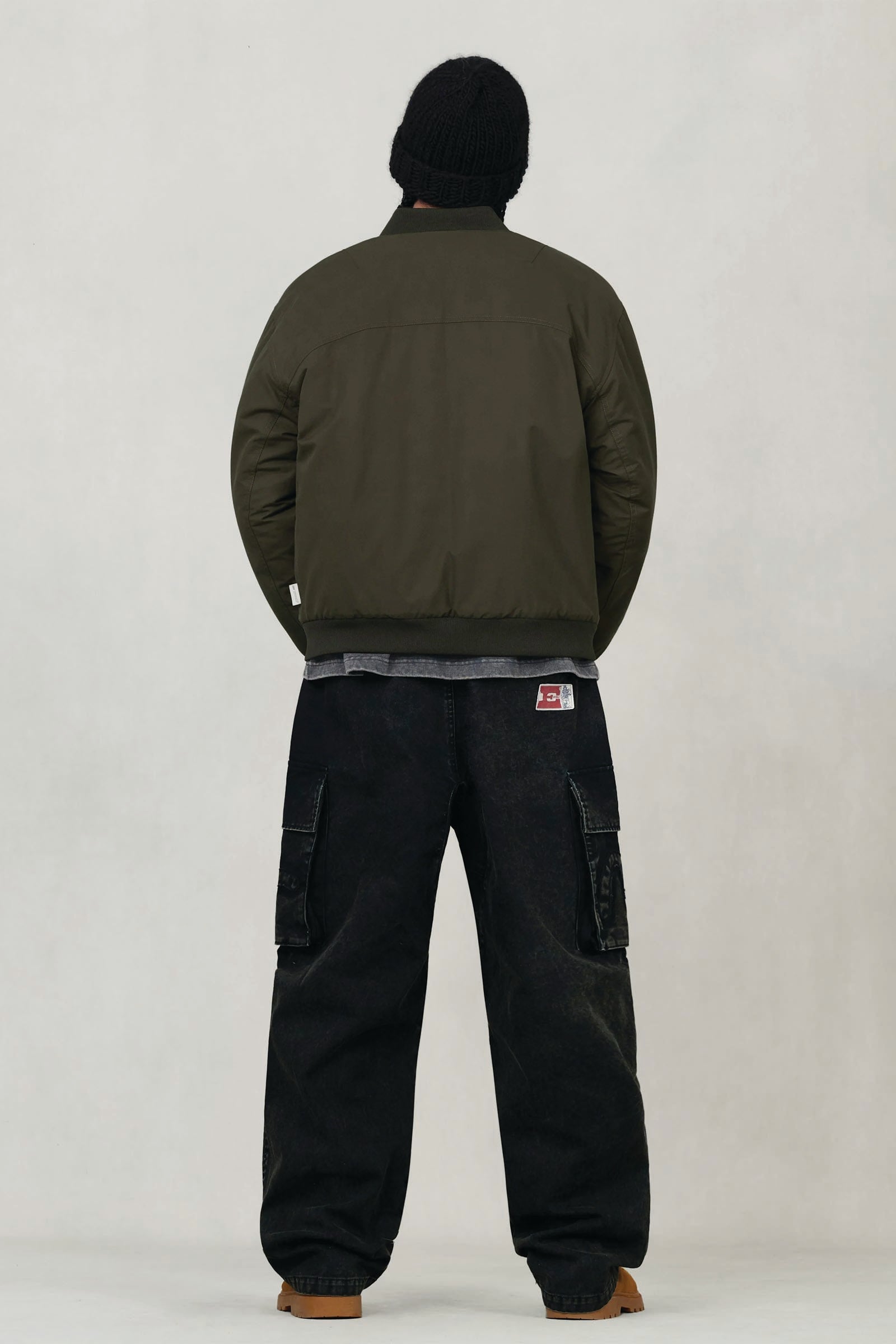  Evisu E And Seagull Appliqué Print Regular Fit Bomber Jacket Verde Uomo Khaki - 3