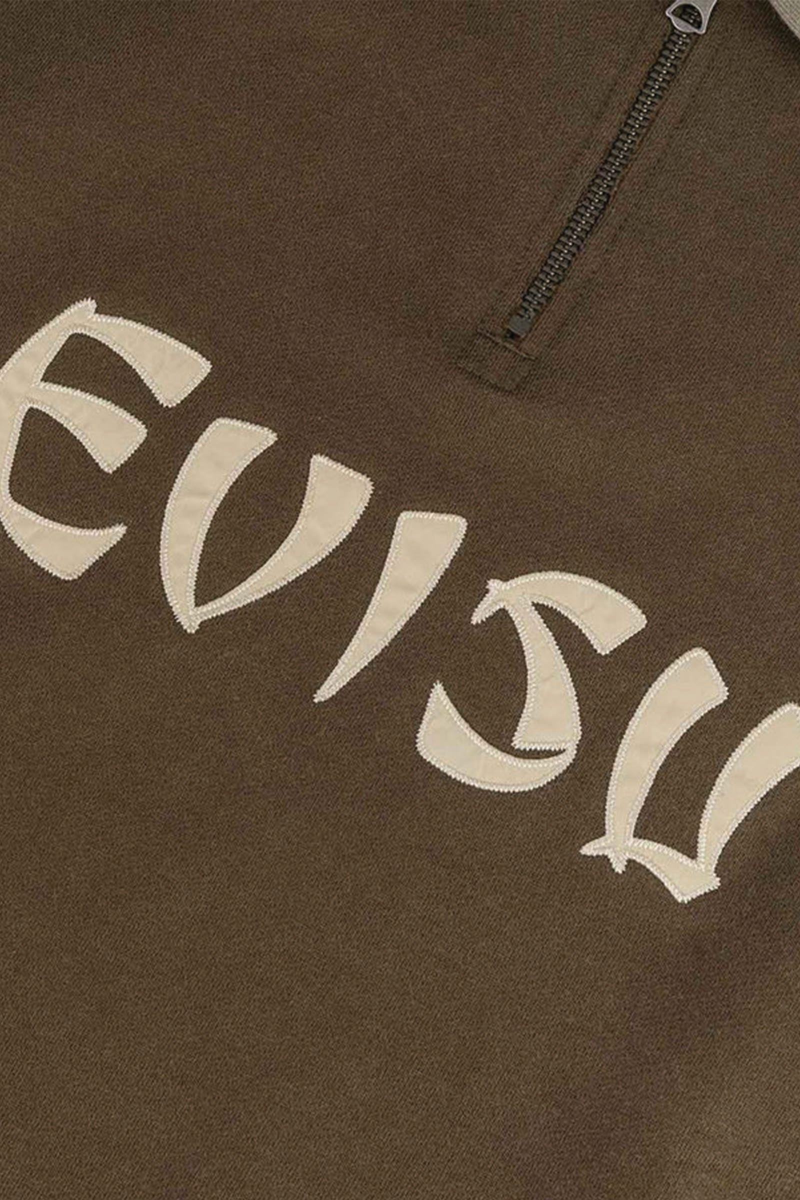  Evisu Logo Appliqué Regular Fit Half-zip Color-blocking Sweatshirt Verde Uomo Verde Oliva - 4