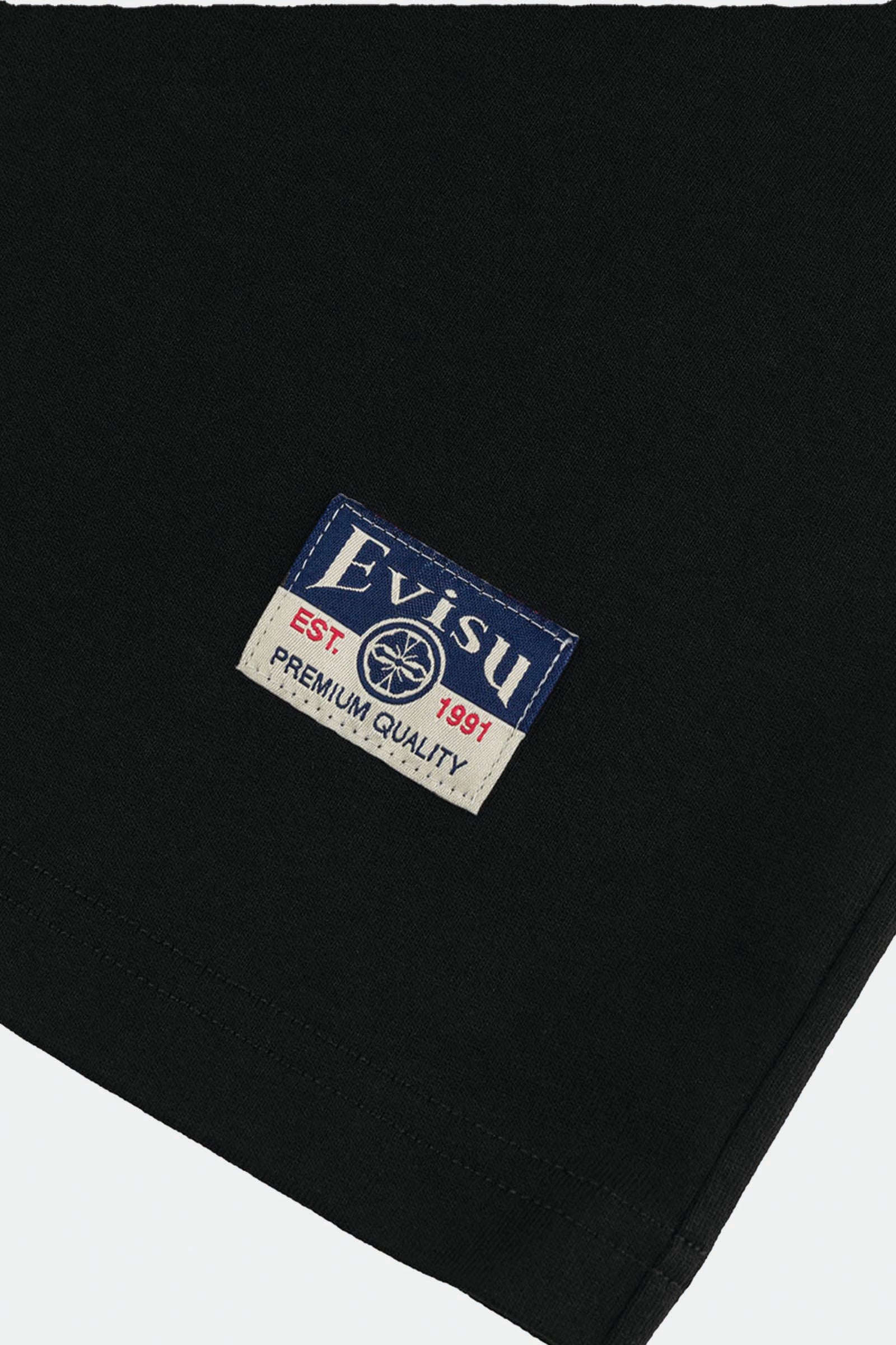  Evisu Henohenomohe Godhead Embroidery Relax Fit T-shirt Uomo Nero - 5