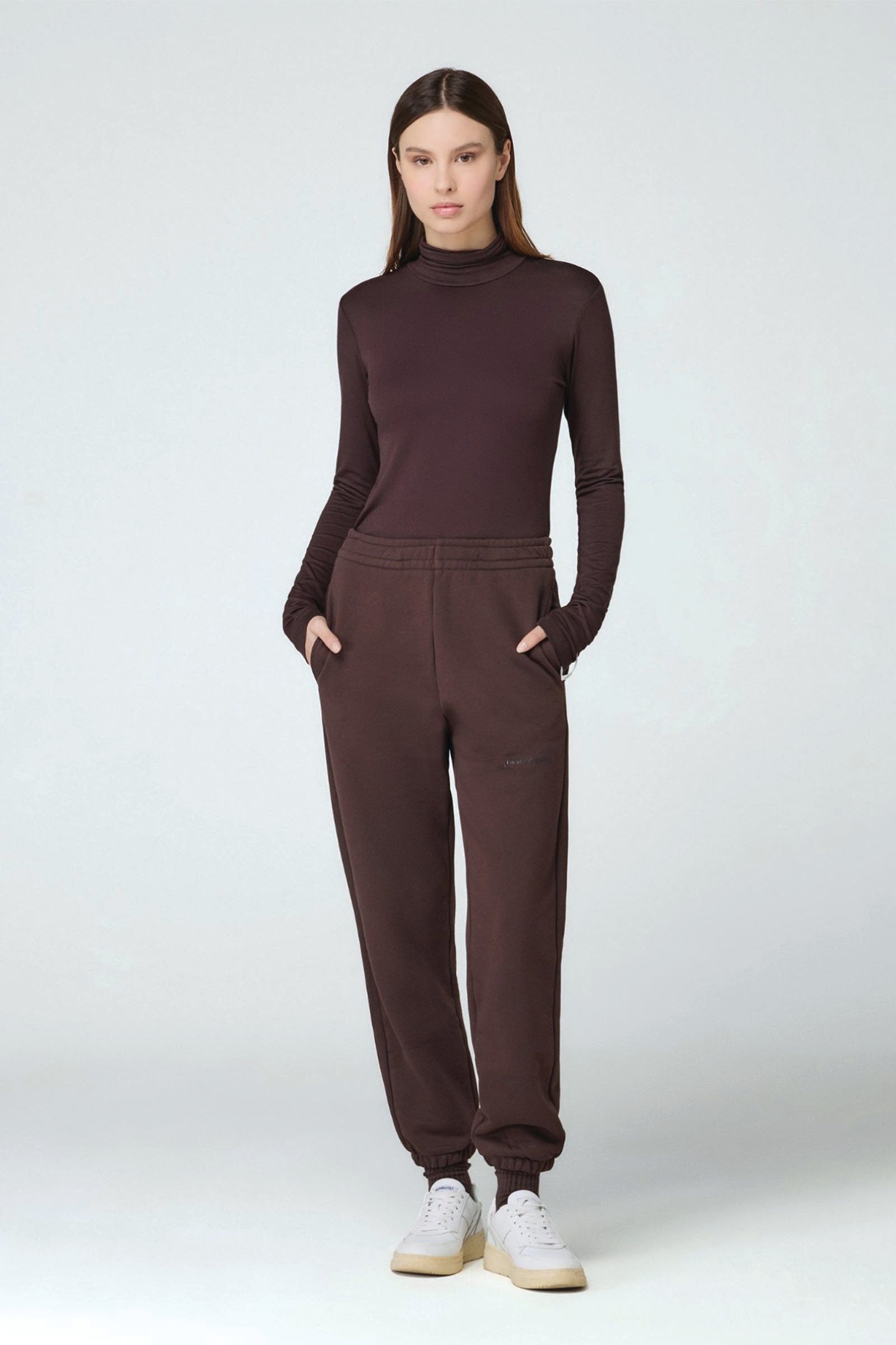  Hinnominate Pantalone Basico Con Elastico Al Fondo Marrone Donna Moro - 3