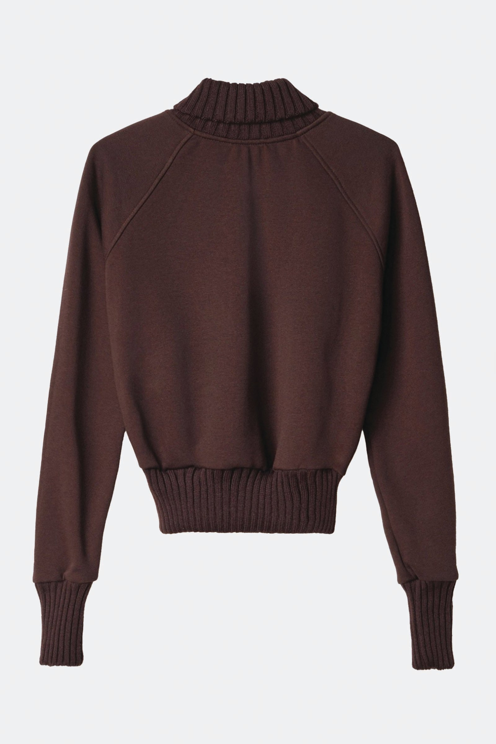  Hinnominate Felpa Collo Alto Full Zip Con Inserti In Maglia Marrone Donna Moro - 2