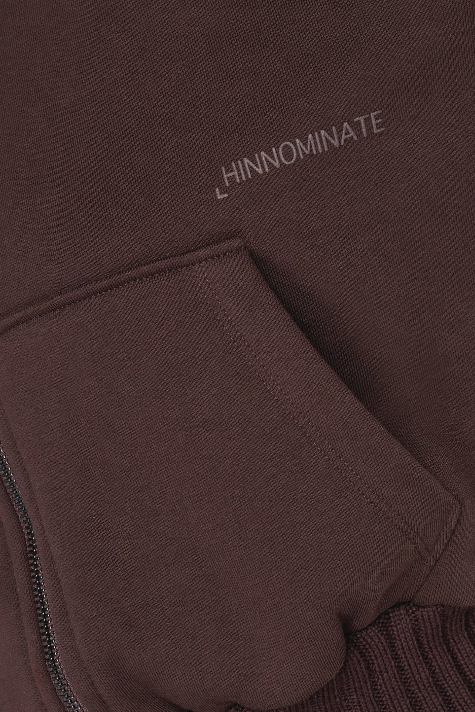  Hinnominate Felpa Collo Alto Full Zip Con Inserti In Maglia Marrone Donna Moro - 5