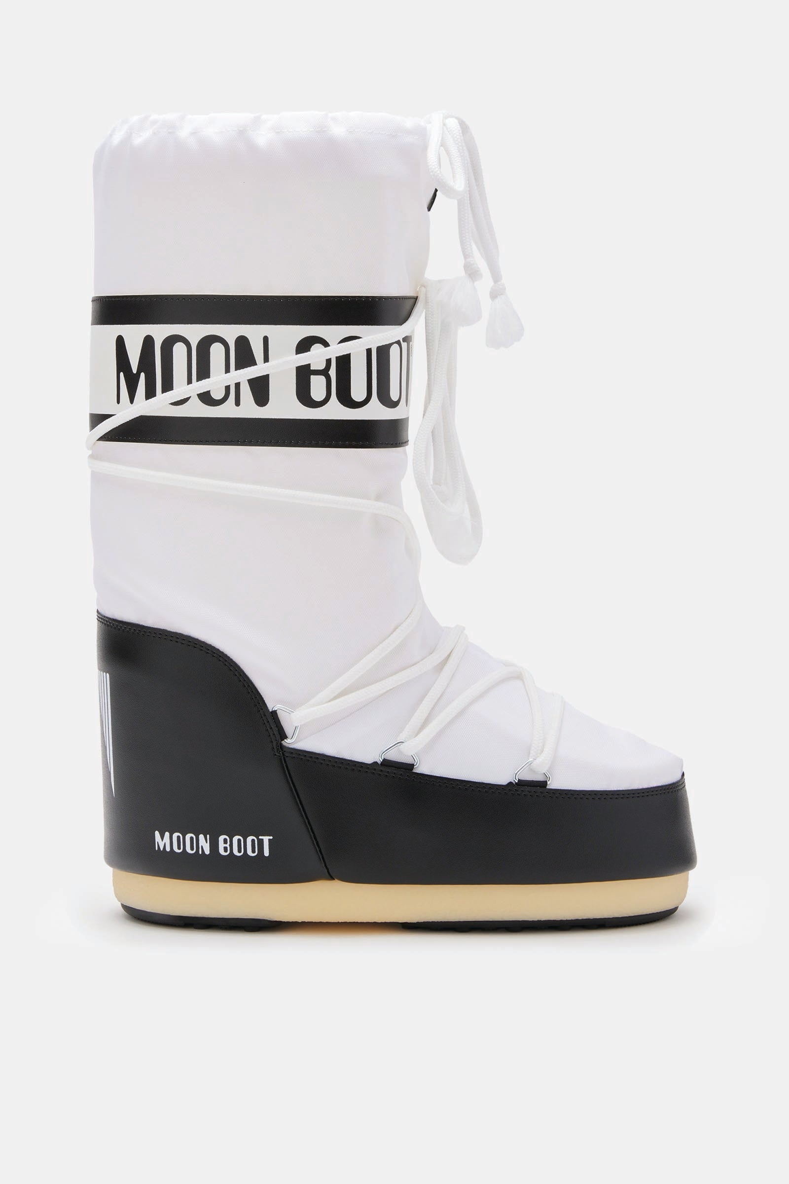  Moon Boot Icon Nylon Nero Unisex Nero Bianco - 1