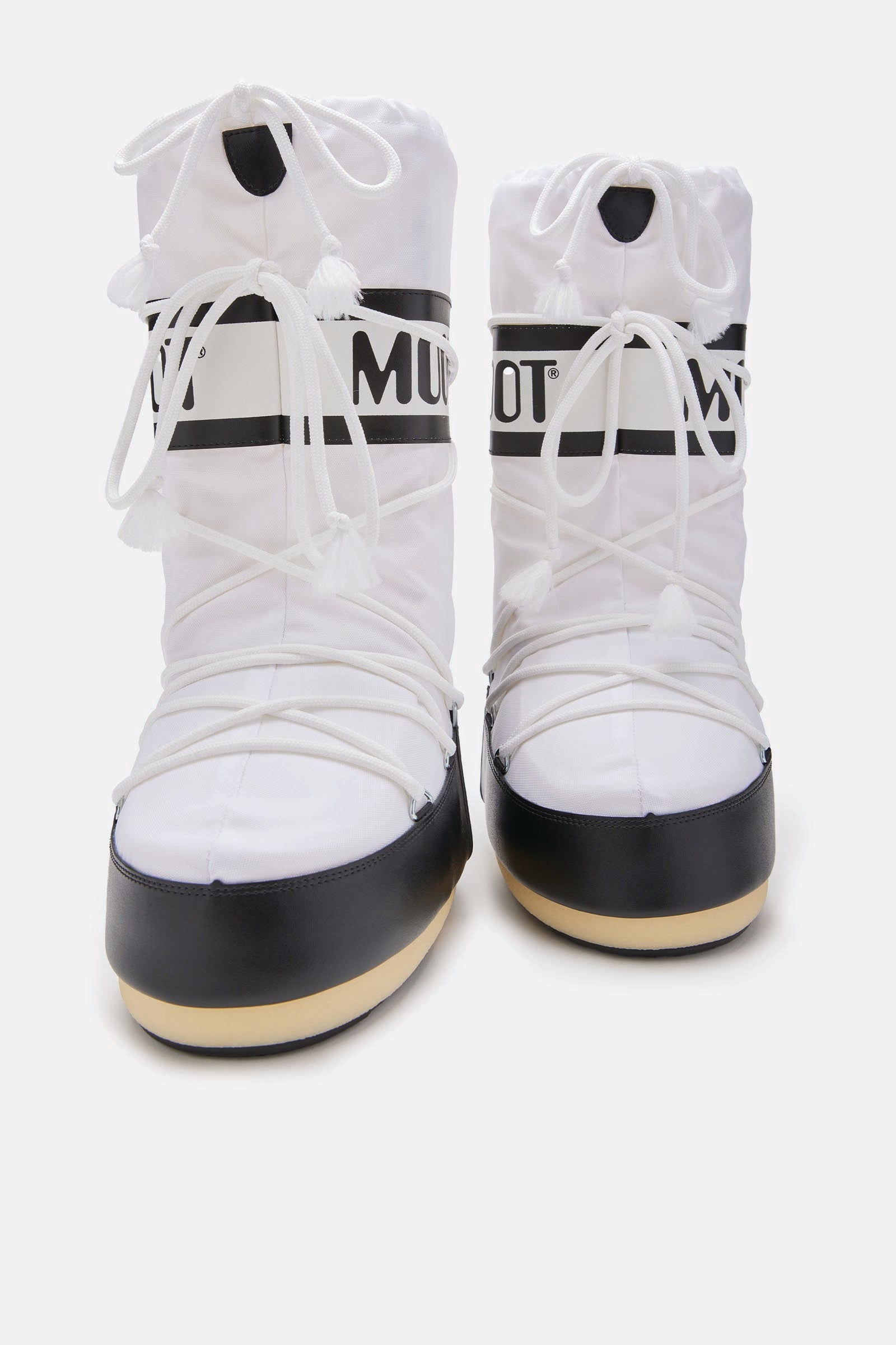  Moon Boot Icon Nylon Nero Unisex Nero Bianco - 3