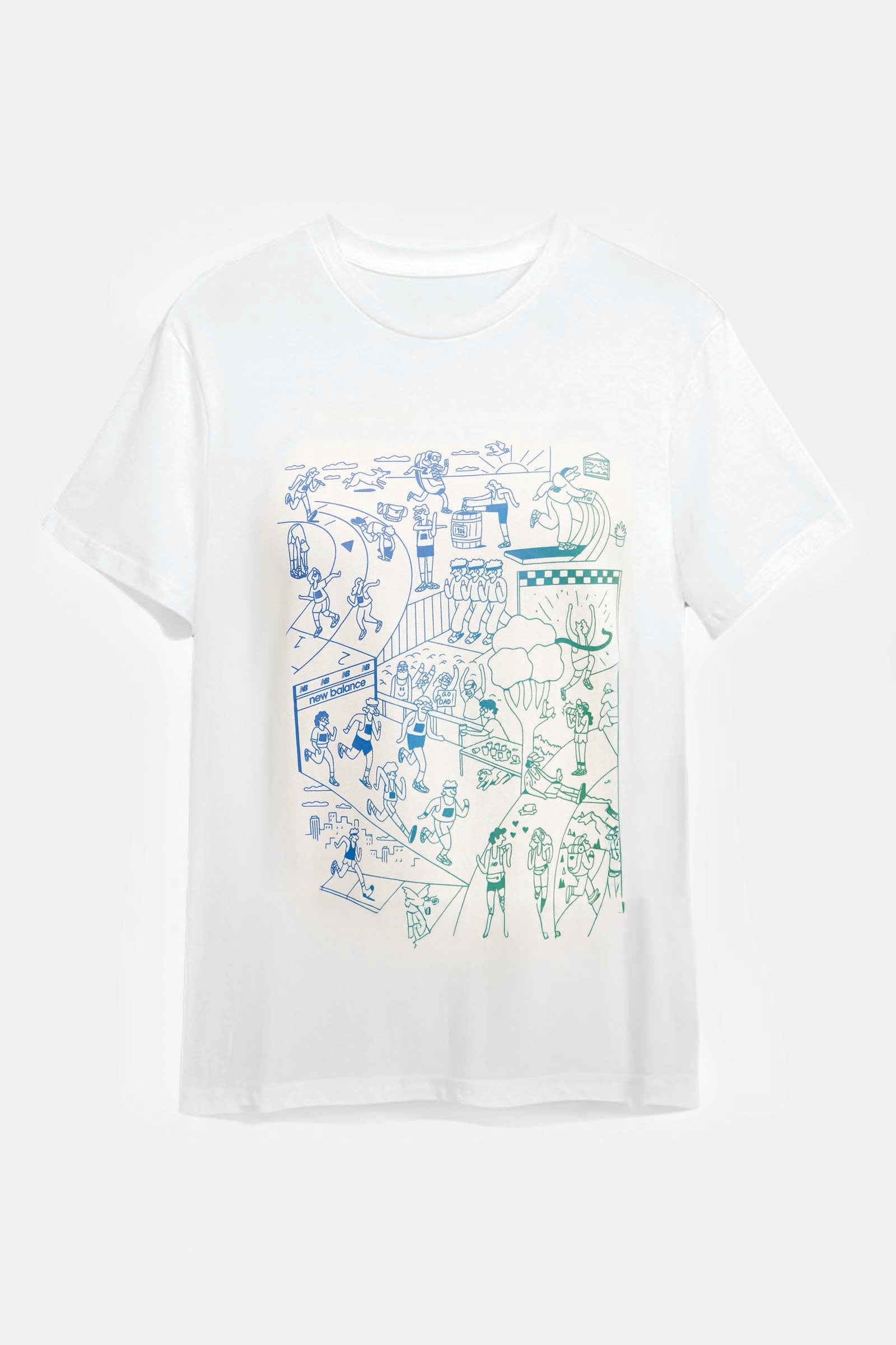  New Balance Athletics Run Mural T-shirt Bianco Unisex Bianca - 1
