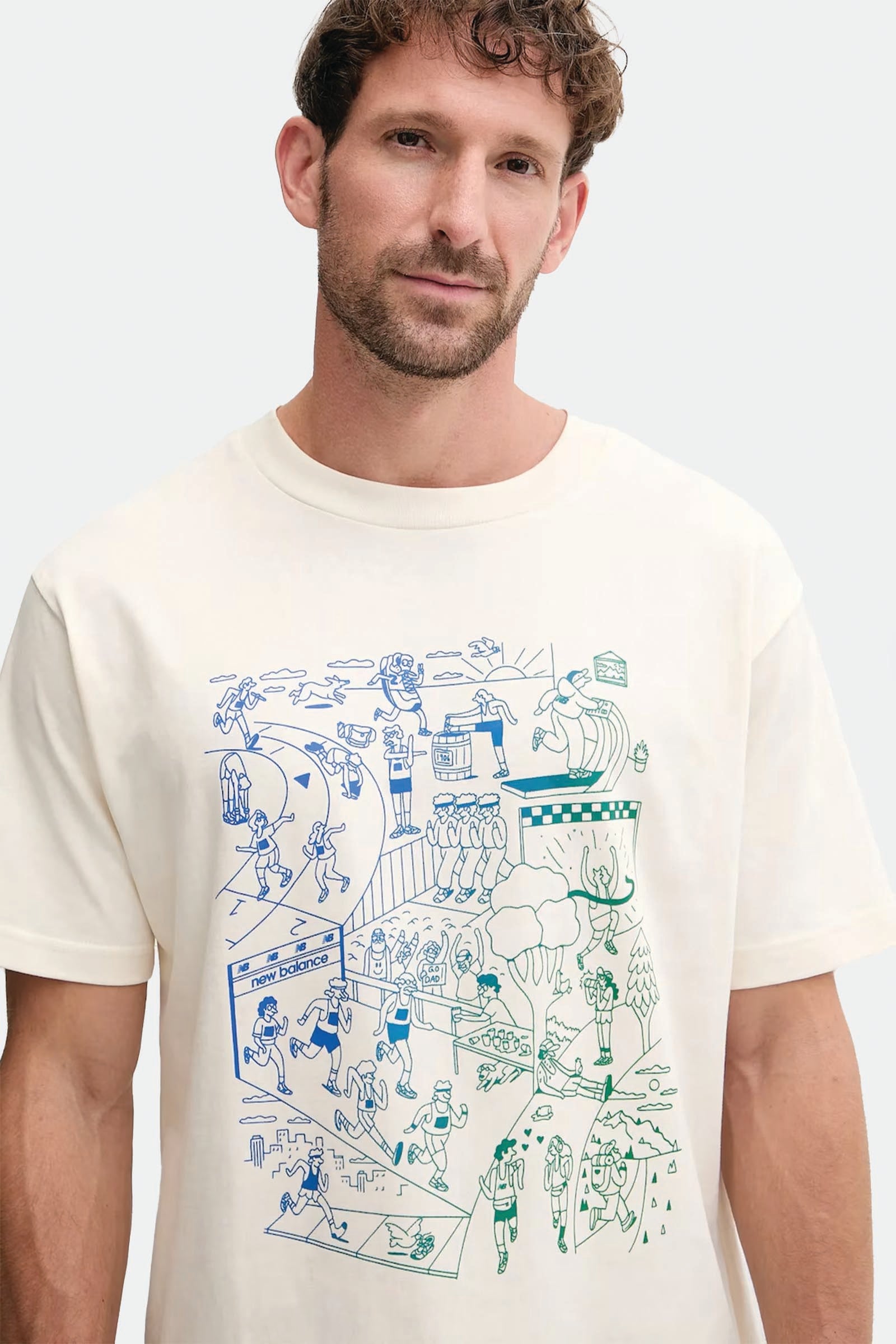  New Balance Athletics Run Mural T-shirt Bianco Unisex Bianca - 2