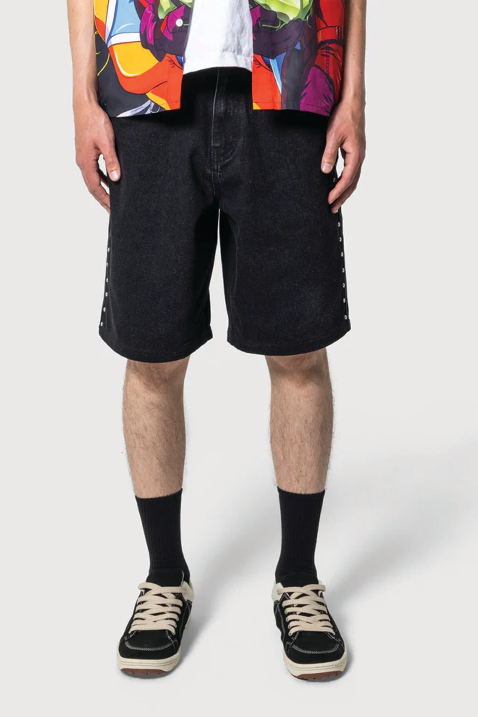  Pleasures Lucky Studded Jorts Unisex Nero - 3