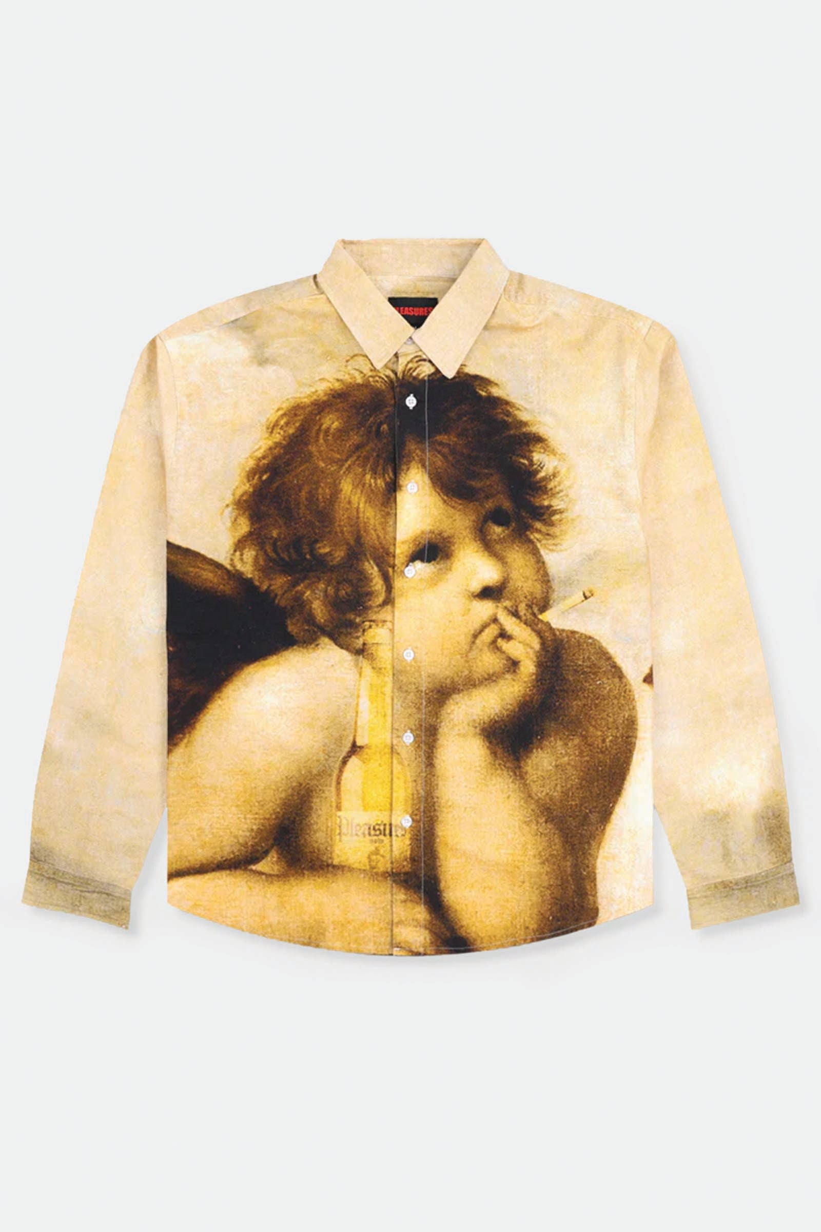  Pleasures Cherub Button Up Unisex Beige - 1