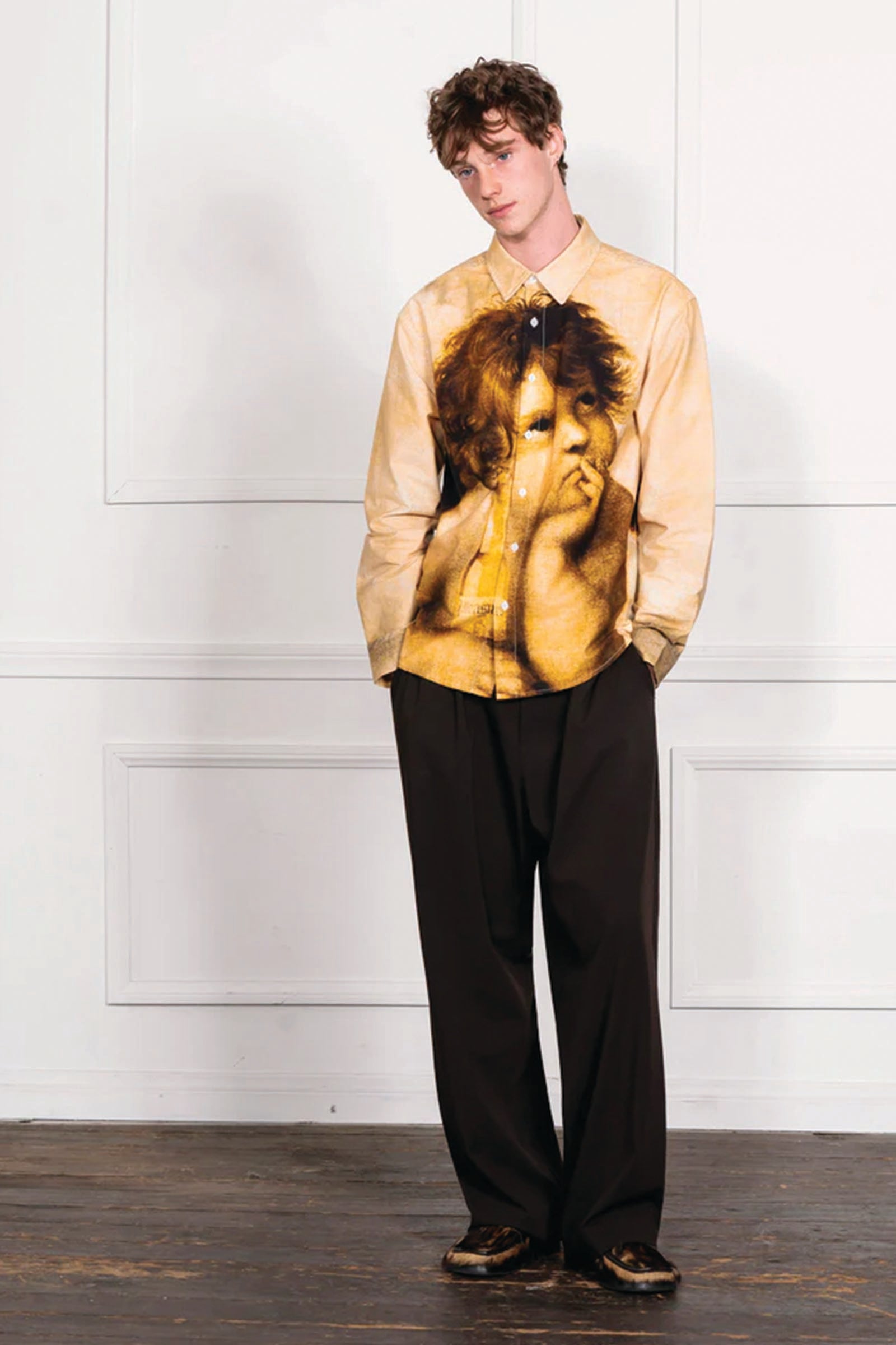  Pleasures Cherub Button Up Unisex Beige - 2