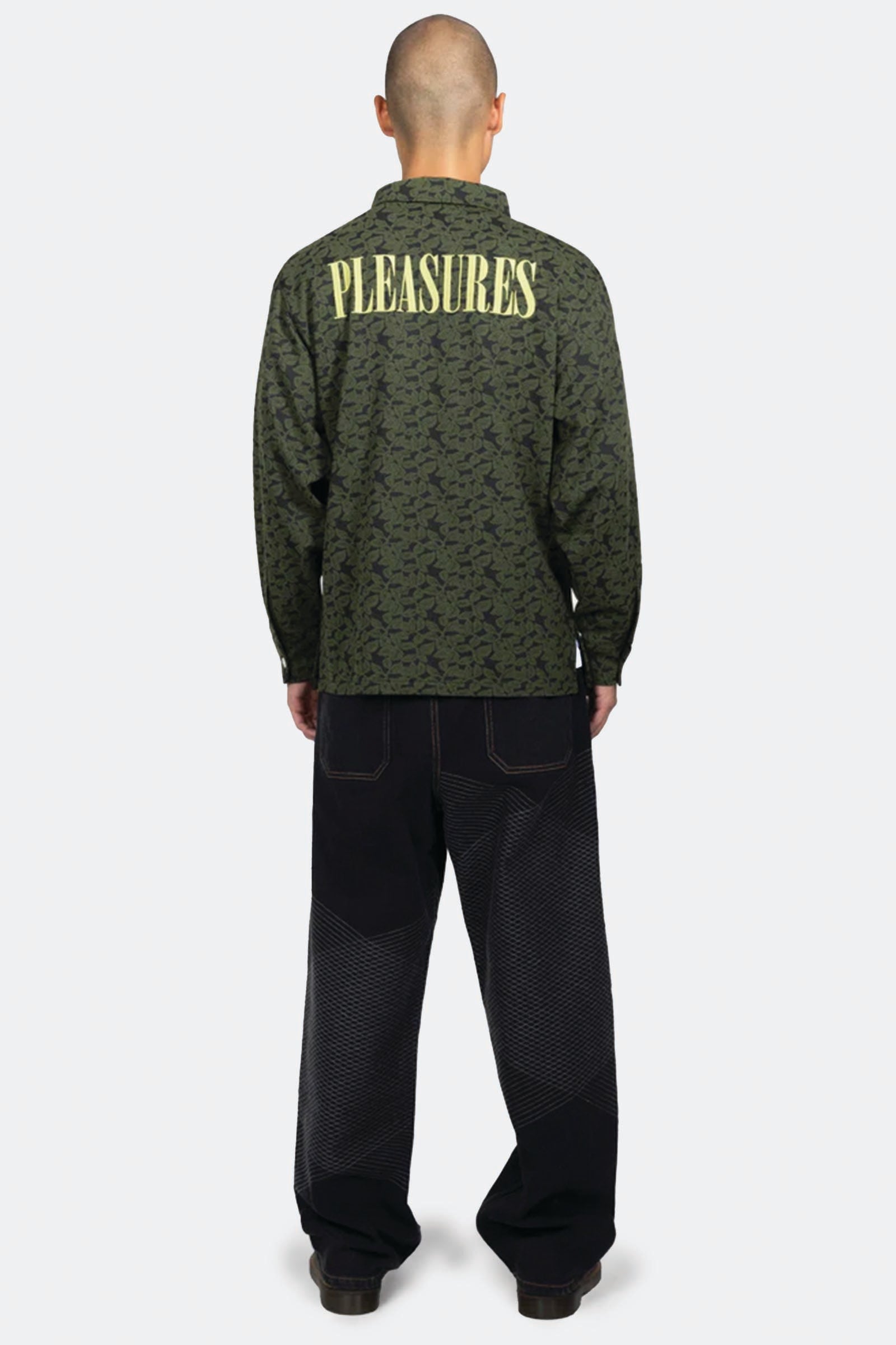  Pleasures Grid Embroidered Baggy Jeans Unisex Nero - 3