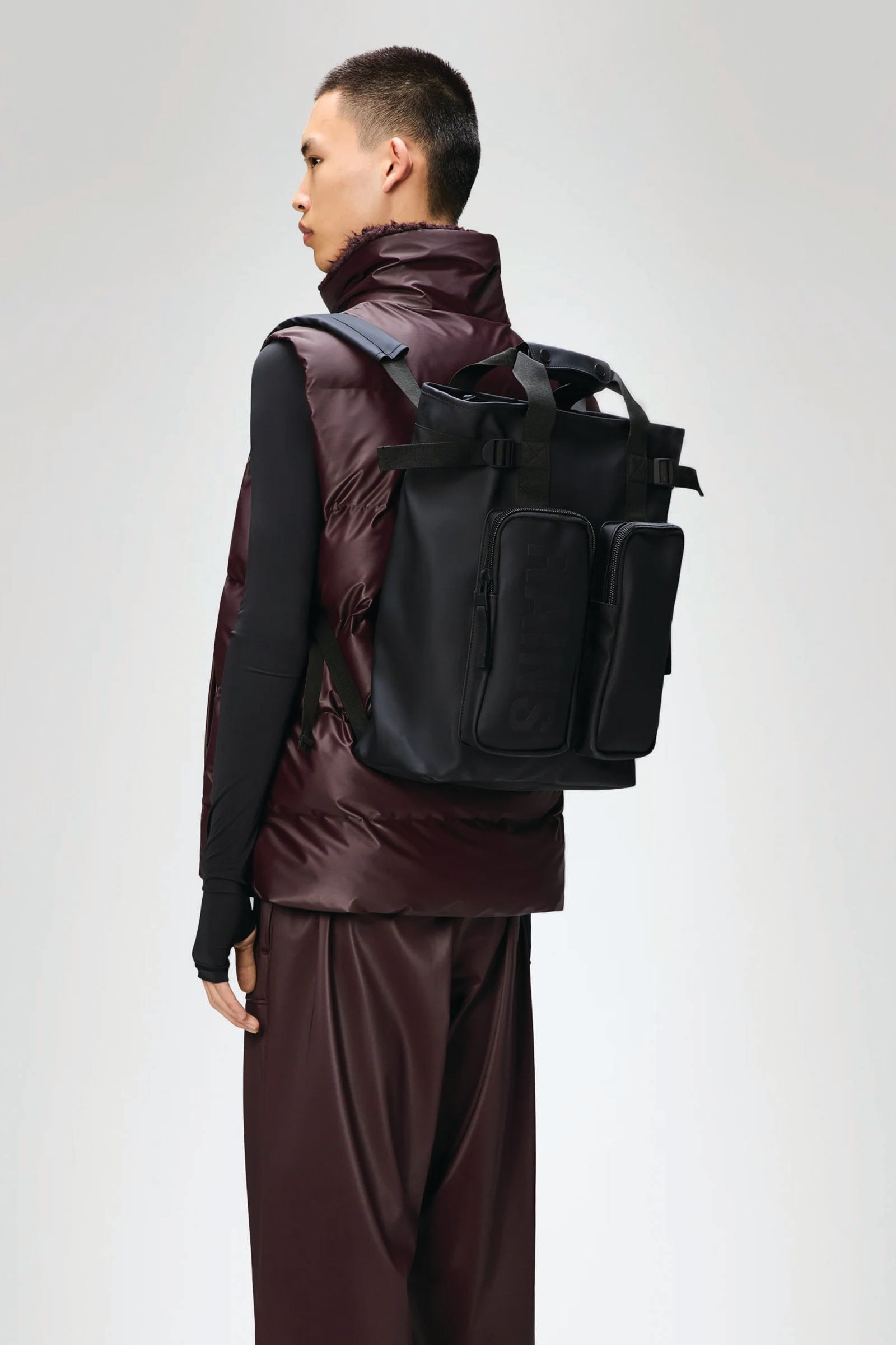  Rains Texel Tote Backpack Unisex Nero - 3