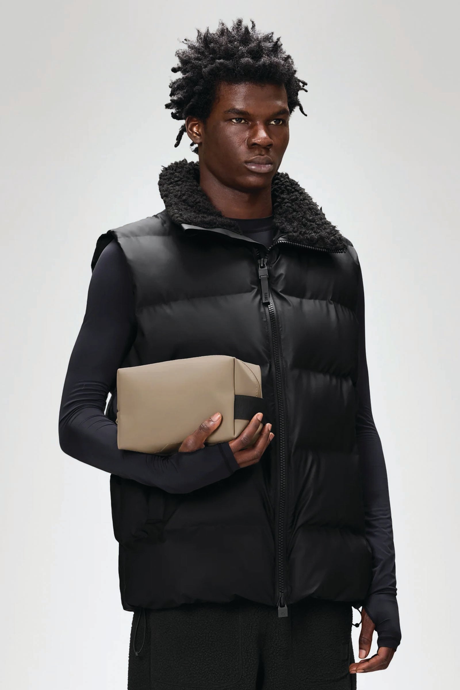  Rains Wash Bag Small Unisex Beige - 2