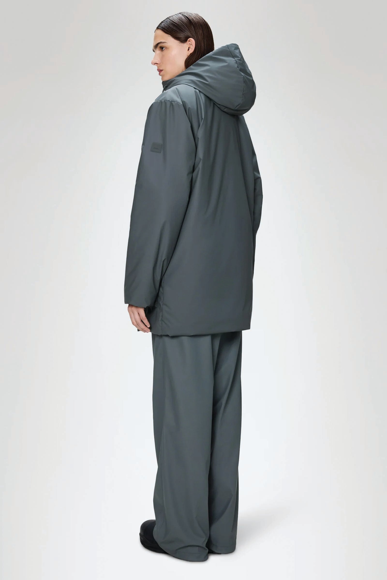  Rains Lohja Long Insulated Cargo Jacket Unisex Grigio - 4