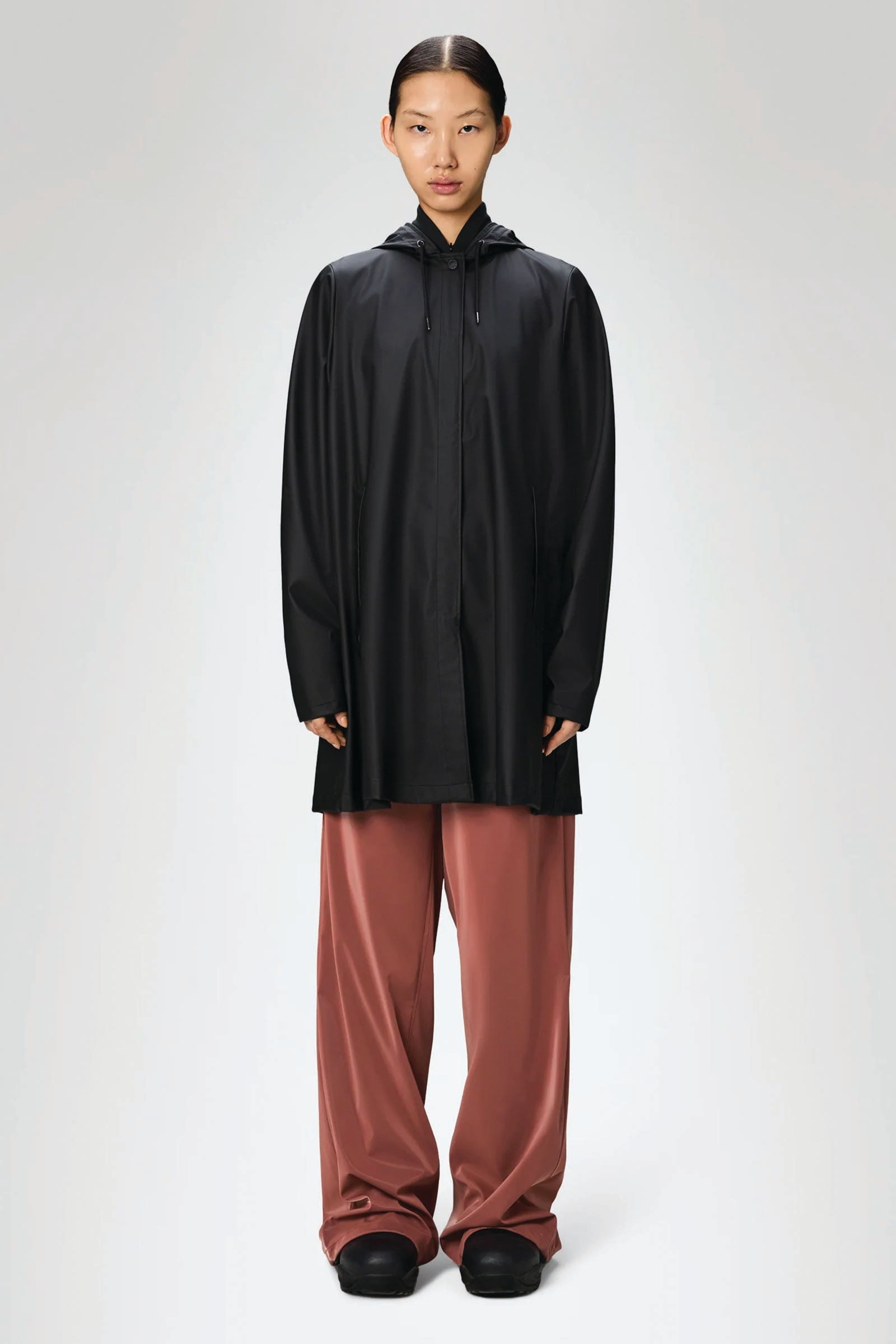  Rains A-line W Jacket Unisex Nero - 2