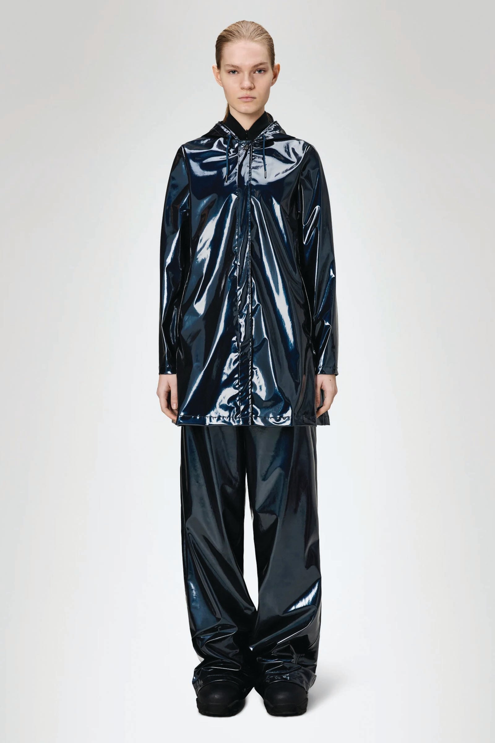  Rains A-line W Jacket Unisex Blu - 2