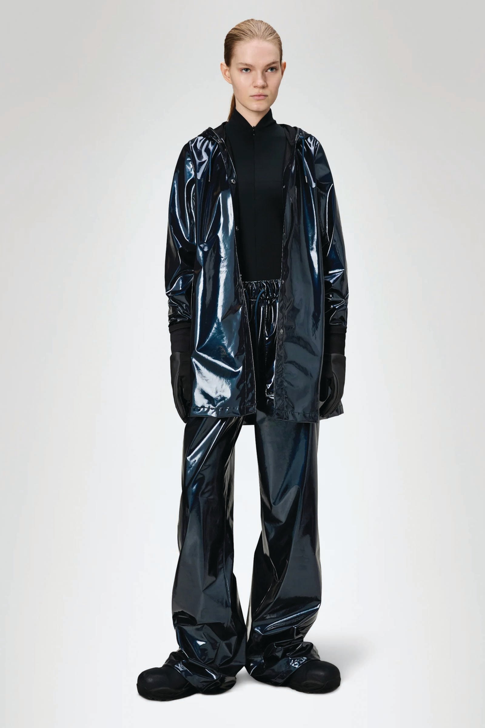  Rains A-line W Jacket Unisex Blu - 4