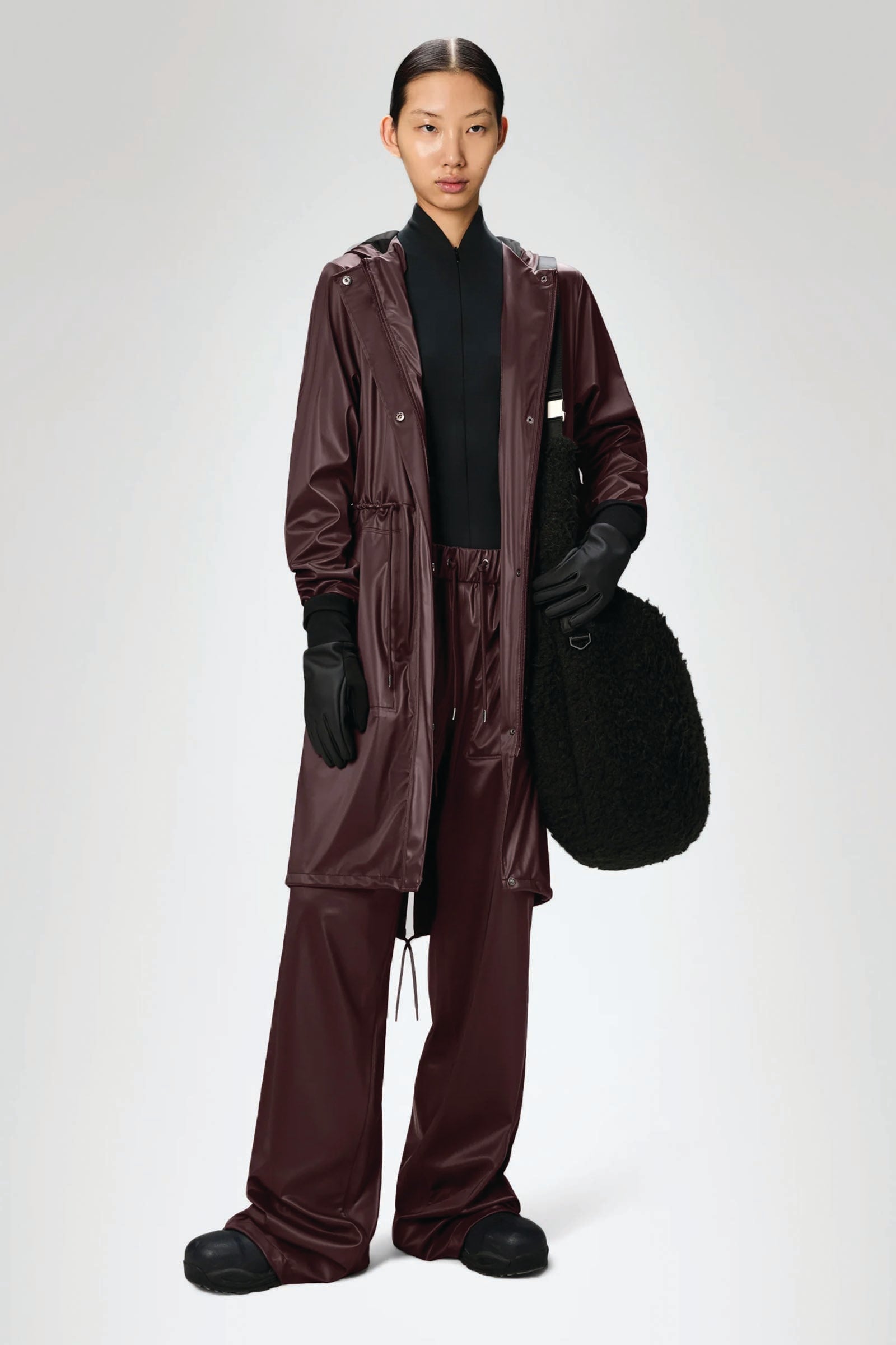  Rains String W Parka Viola Unisex Bordeau - 4