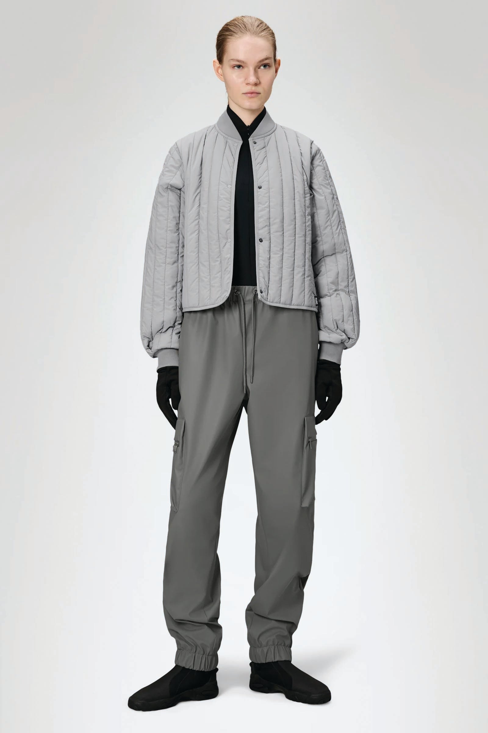  Rains Banja Liner Bomber W Jacket Unisex Grigio - 4