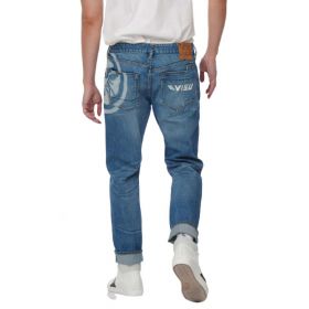 Evisu Deconstructed Jeans With Printed Kamon