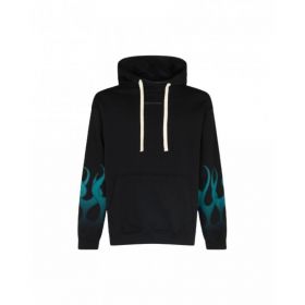 Vision Of Super  Black Hoodie With Green Flames